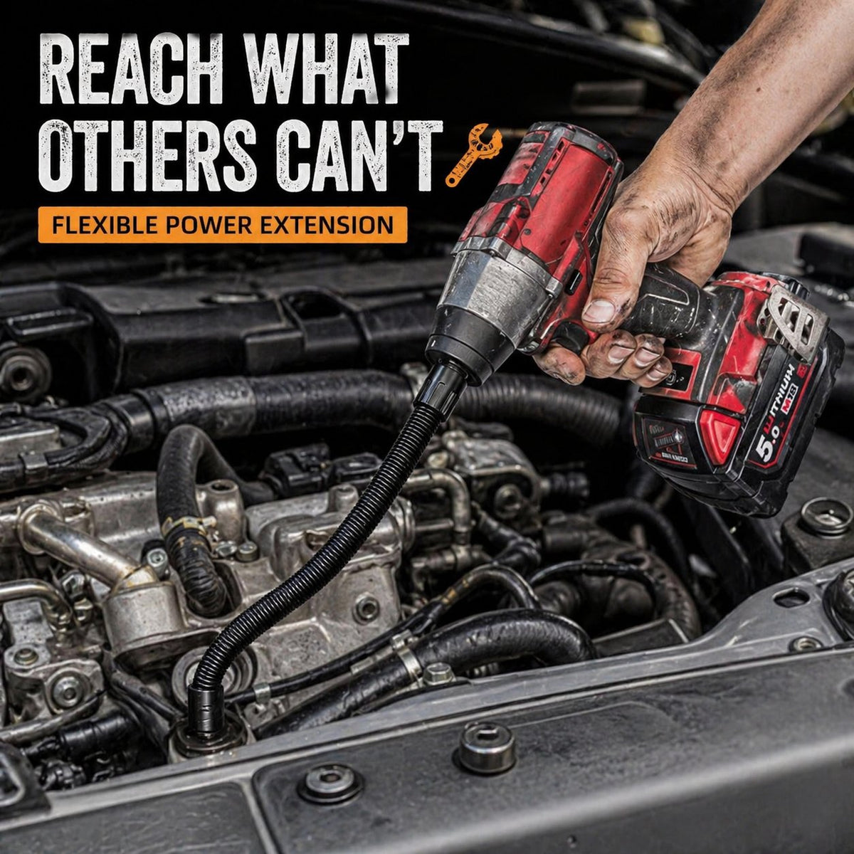 🎉🔥 🔧🌀 1/2" Flexible Socket Extension Bar! Conquer Tight Spaces in Seconds🔩🚗