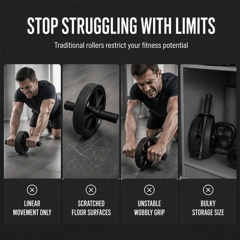 🎉Abdominal Roller Wheel Disc with Knee Mat – Stable 💪