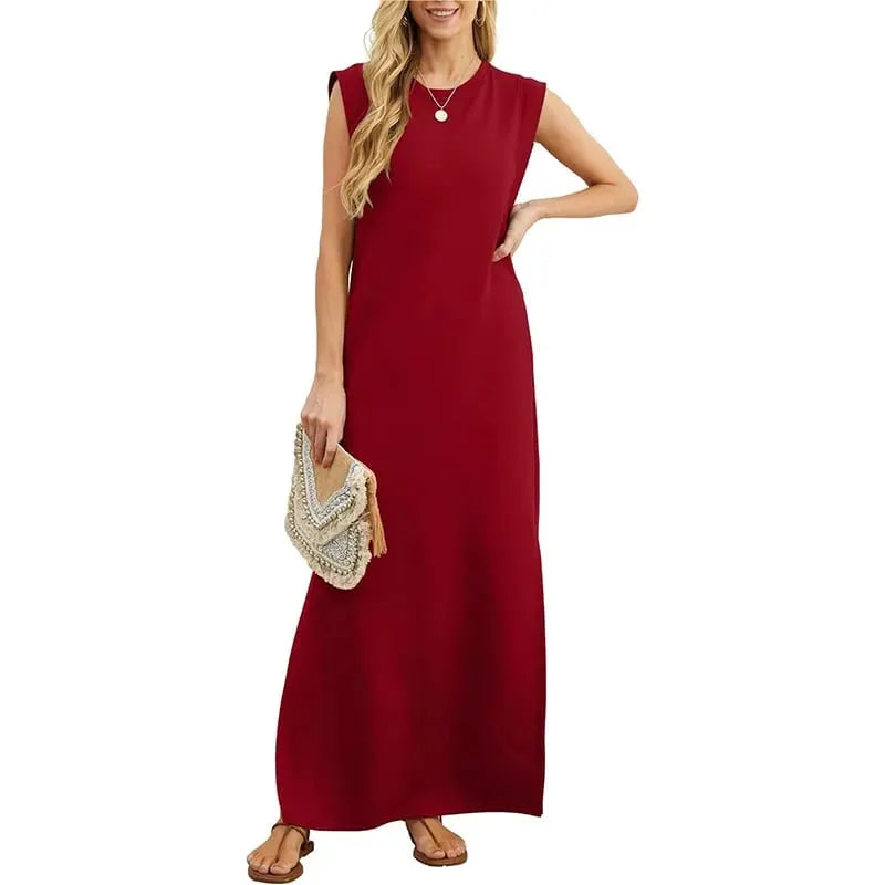 ⏰HOT SALE-WOMEN SUMMER CASUAL LOOSE SPLIT WRINKLE-FREE LONG DRESS(BUY 2 FREE SHIPPING)