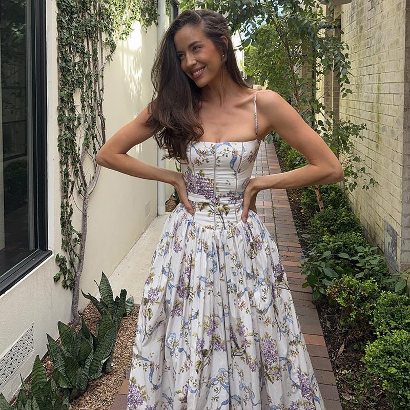 Cream Floral Print Sundress