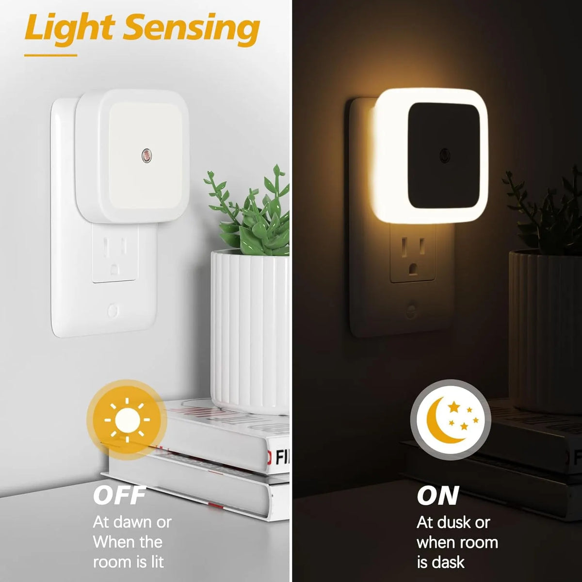 🎉6pcs Night Light, Night Lights Plug into Wall , Nightlight Plug in Night Lights, Dusk to Dawn Night Lamp Led Night Light for Bedroom, Bathroom, Hallway Warm White