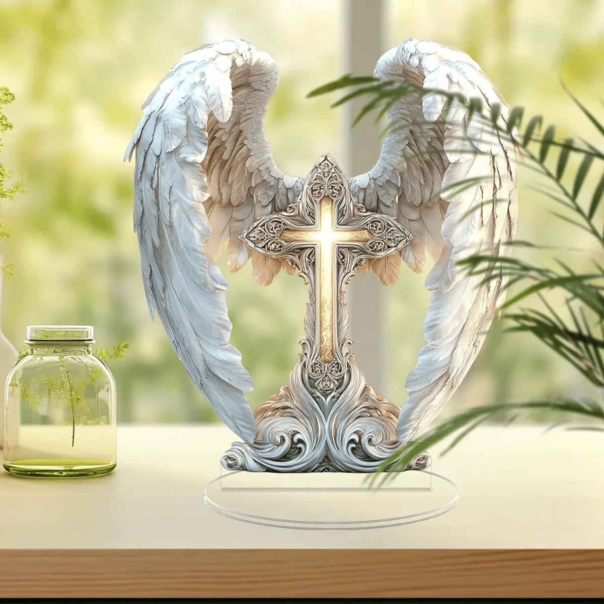 Gorgeous Angel Wings Cross Decoration✝️