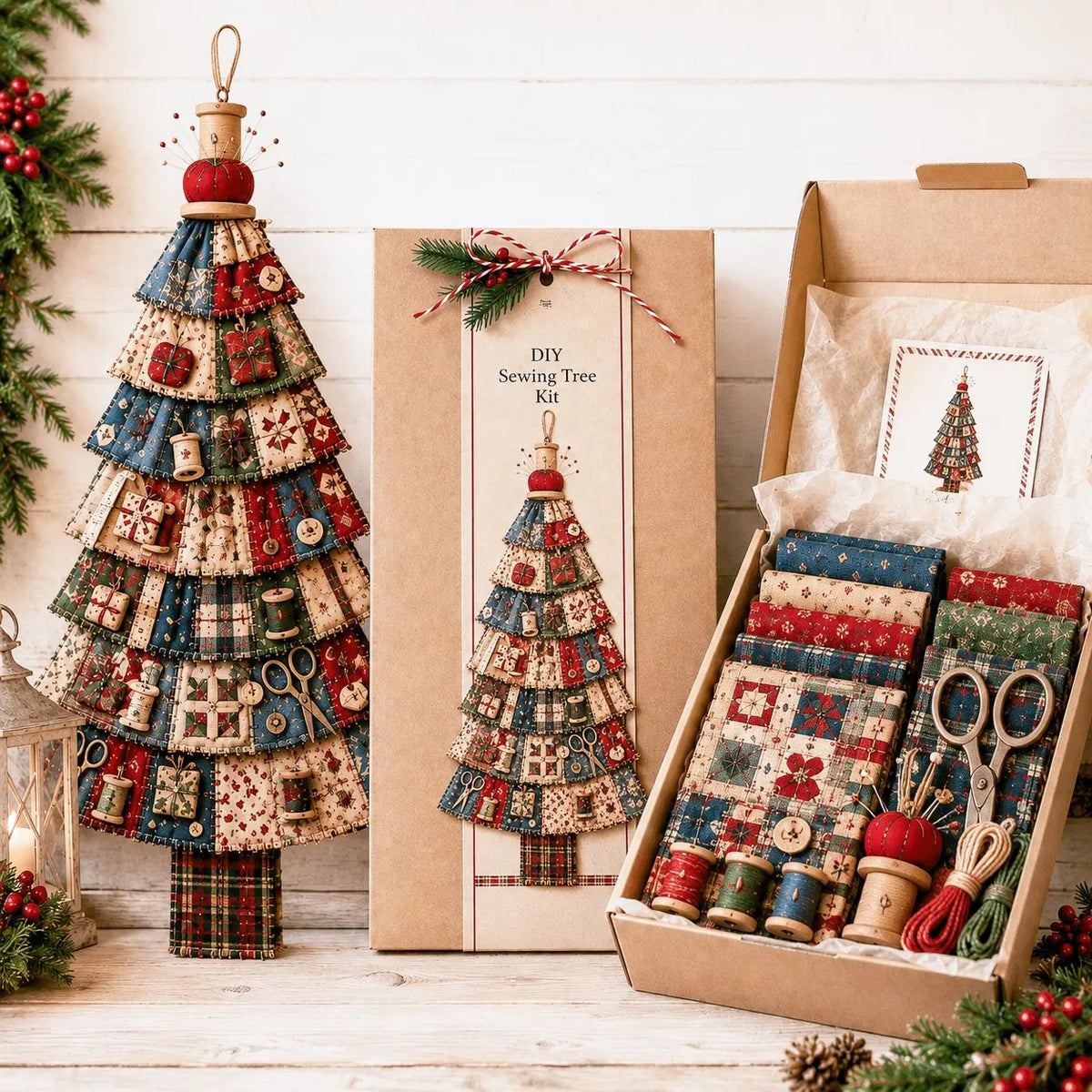 🎉🎄Beginner-Friendly DIY Oversized Patchwork Christmas Tree Door Hanging Kit | Complete Kit with All Tools & Step-by-Step Guide Included 💕
