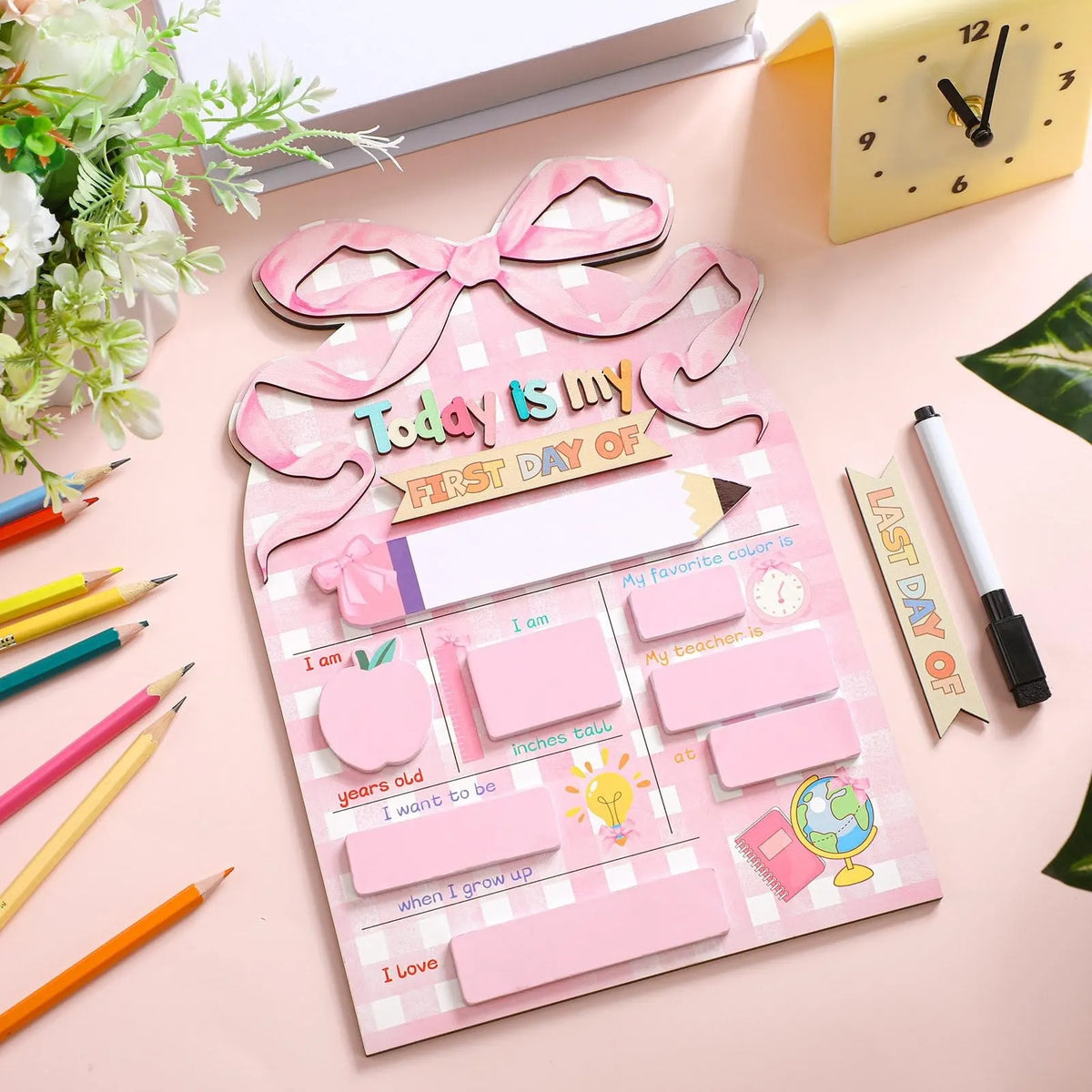 🔥Last Day 49% OFF - 🧑‍🏫✨Reusable First & Last Day of School Chalkboard Sign – Capture Every Milestone Memory
