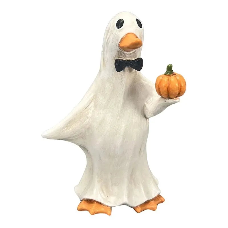 🔥 HOT SALE 🔥🎃BORING HALLOWEEN DECOR?🎃 Spooky Duck Set – Hand-Painted, 5 Characters, Weather-Resistant – For Shelves, Desks & Outdoors! 🦇