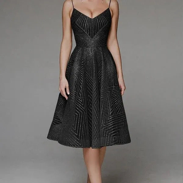 🔥Last day 49% OFF🔥Stylish V-neck strap A-line dress