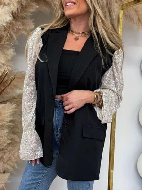 Women's Sequin Patchwork Blazer (Buy 2 Free Shipping)