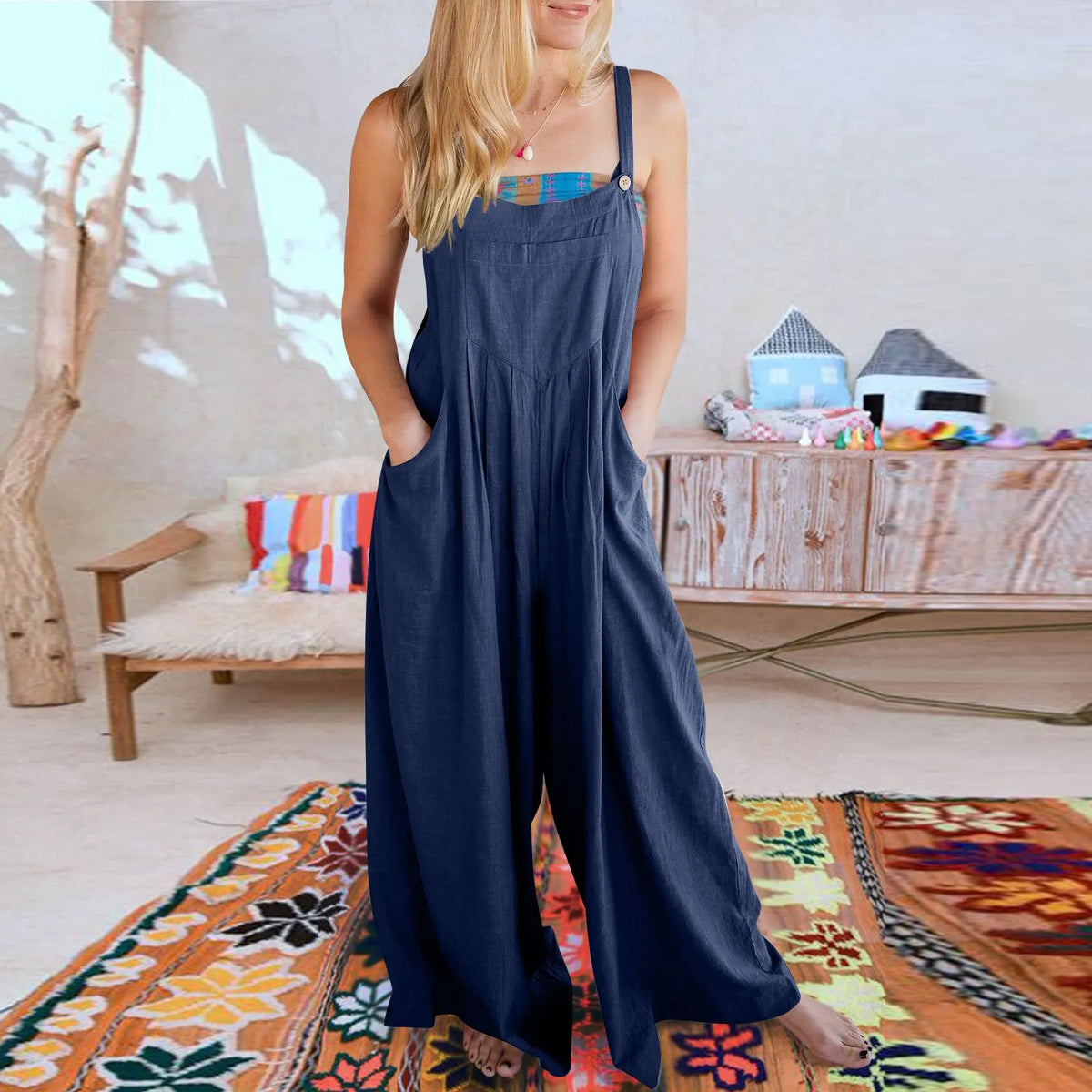 ❤️Buy 2 Free Shipping-Women's Sleeveless Wide Leg Jumpsuit with Pockets