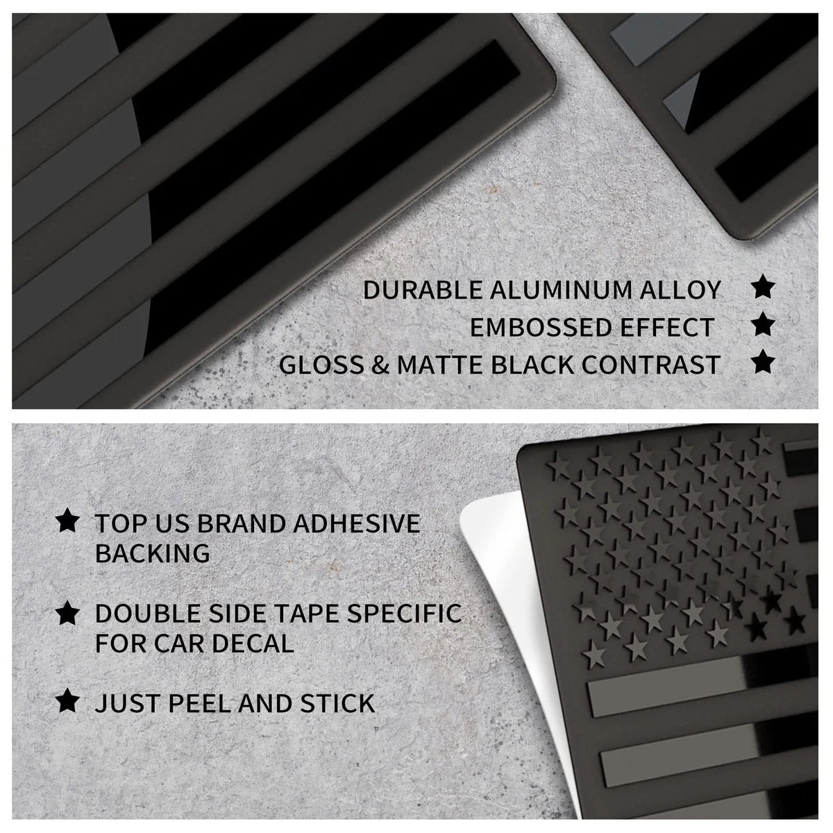 🔥3D All-Black American Flag Emblem Decal