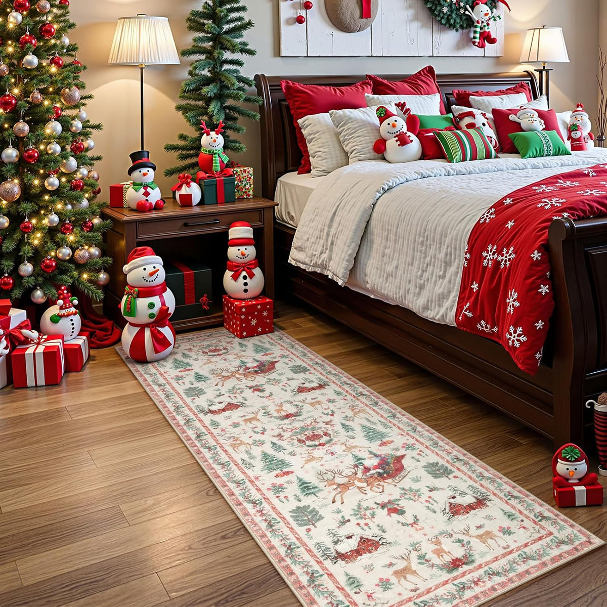 🔥HOT SALE🔥Soft Christmas Tree Santa Claus Carpet Runner