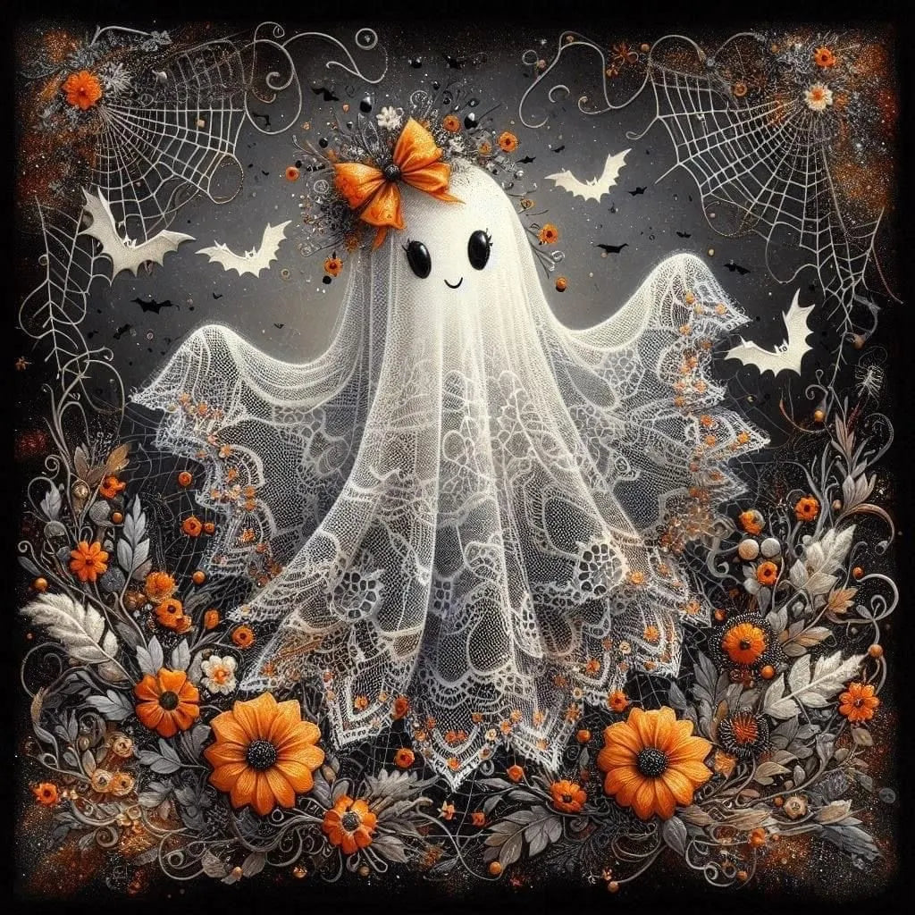🎉 🔥HOT SALE🔥👻 Cute Halloween Ghost DIY Diamond Painting Kit