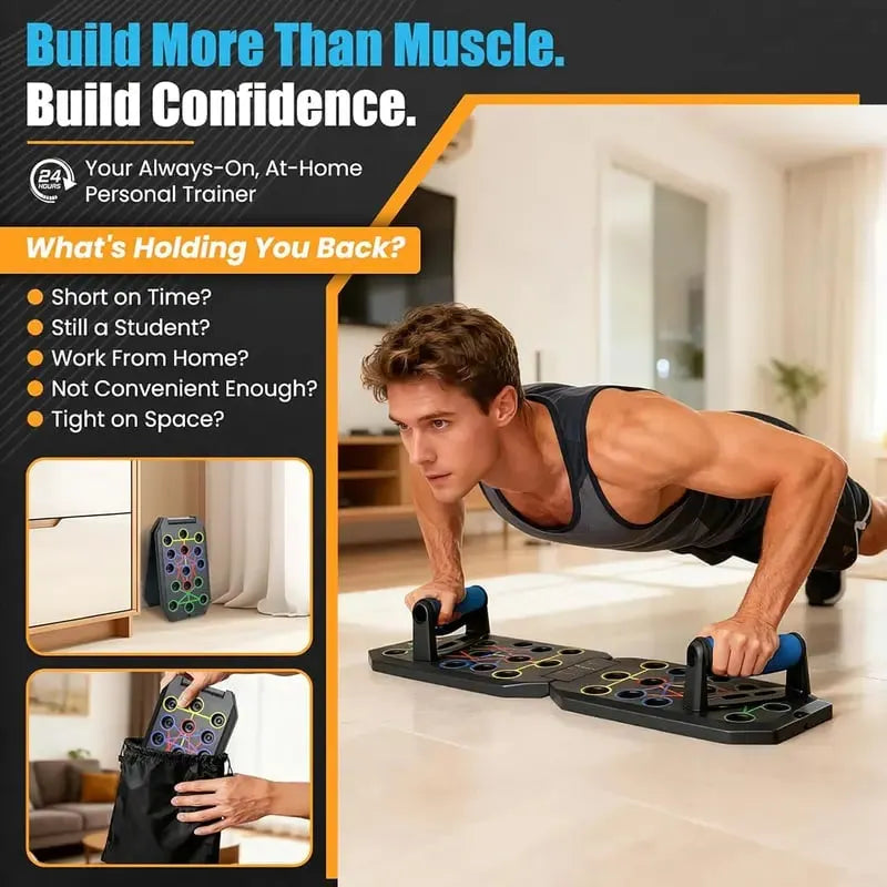 🔥HOT SALE🔥Enhanced Push-up Board Fitness Kit with 30 Holes-Portable Home Exercise Equipment