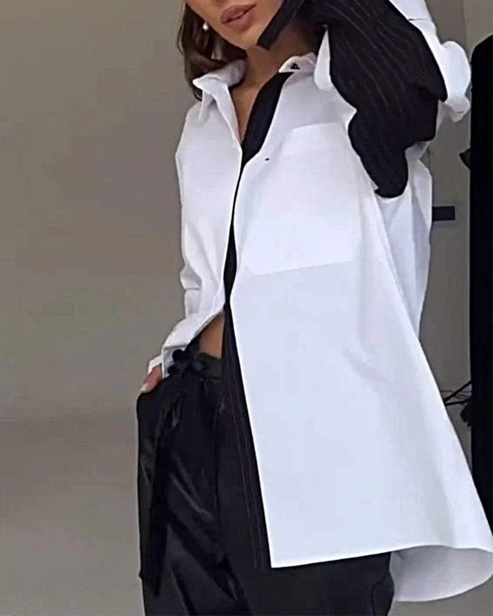 Women's Contrast Color Patchwork Shirt Top (Buy 2 Free Shipping)