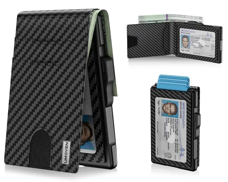 🔥 HOT SALE 🔥LAST DAY SALE 49% OFF-🔥Minimalist Pop-Up Wallet for Men – RFID Blocking Aluminum Card Holder with Cash Slot, ID Window & Leather Front Pocket