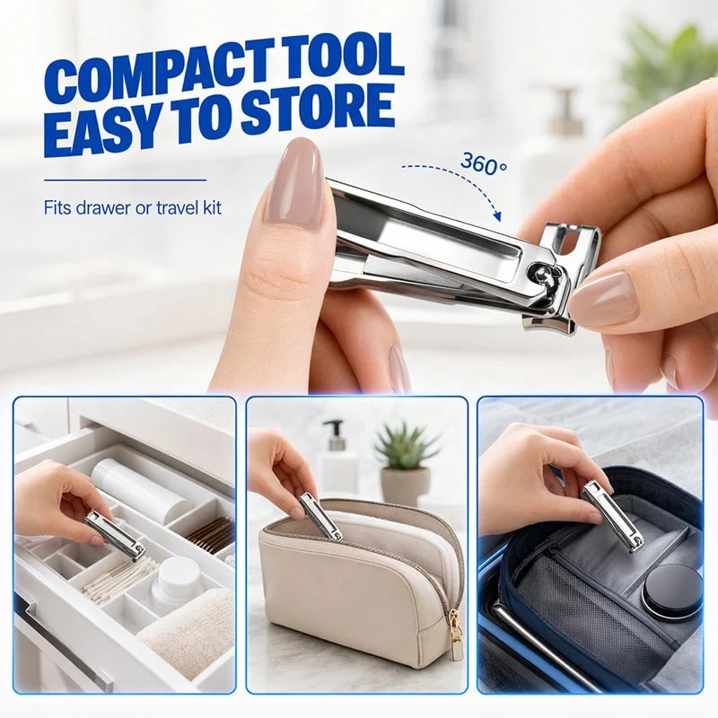🔥HOT SALE🔥360-Degree Rotating Stainless Steel Nail Clipper