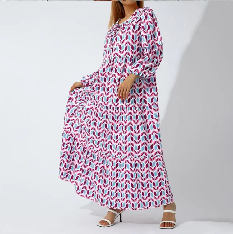 WOMEN'S PUFF SLEEVE FLORAL BOHO MAXI DRESS (BUY 2 FREE SHIPPING)