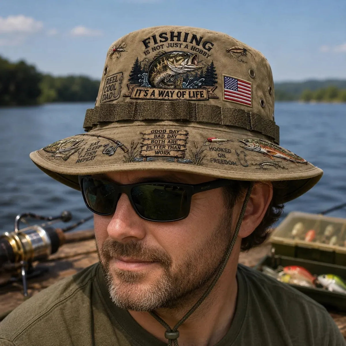 🎉🇺🇸 49% OFF- 🎣 Fishing Is a Way of Life Boonie Hat(Printing process)
