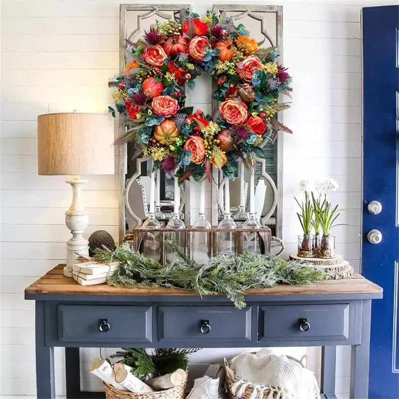 🔥HOT SALE🔥💖Last Day 49% OFF💖Fall Peony And Pumpkin Wreath - Year Round Wreath--🔥BUY 2 FREE SHIPPING