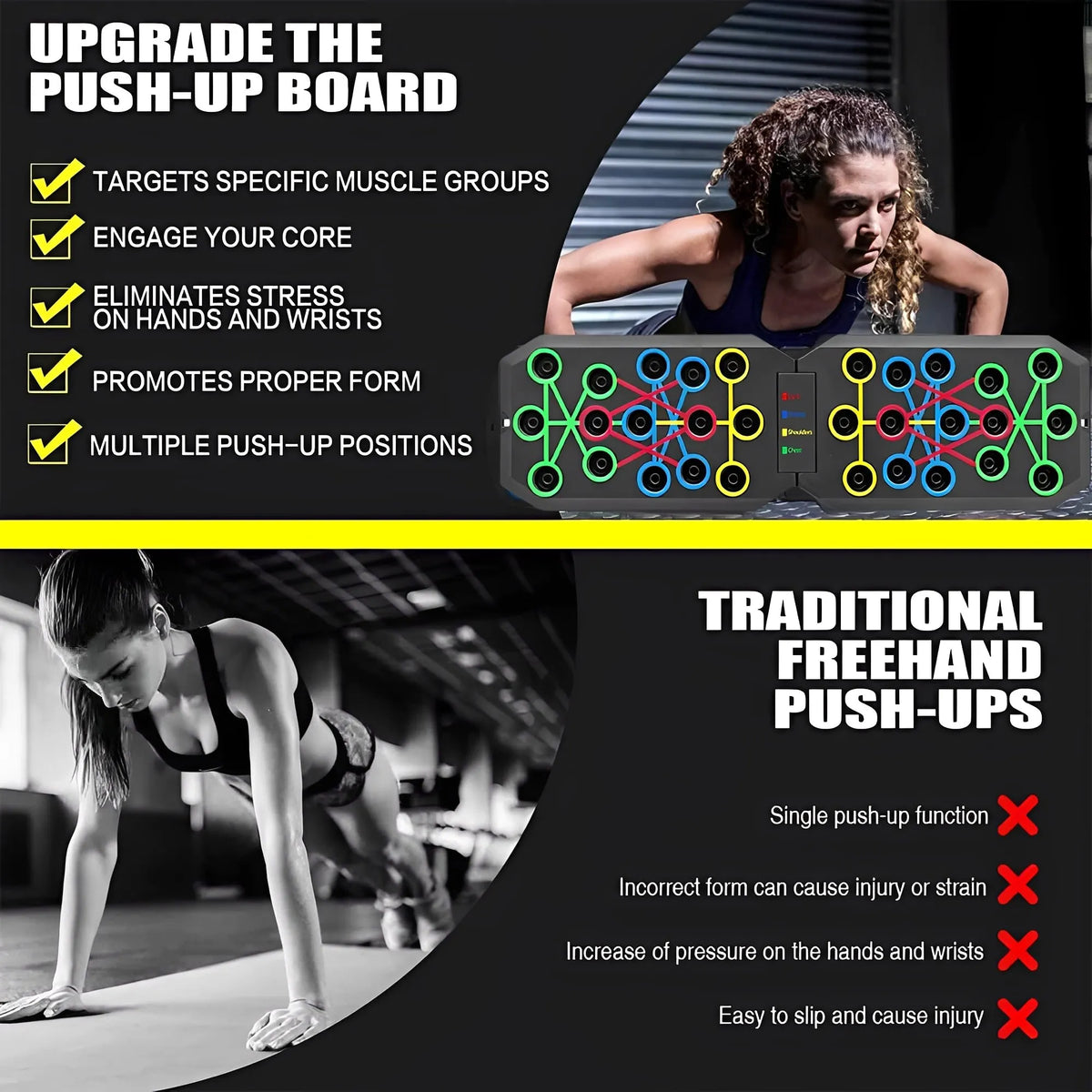🔥HOT SALE🔥Enhanced Push-up Board Fitness Kit with 30 Holes-Portable Home Exercise Equipment
