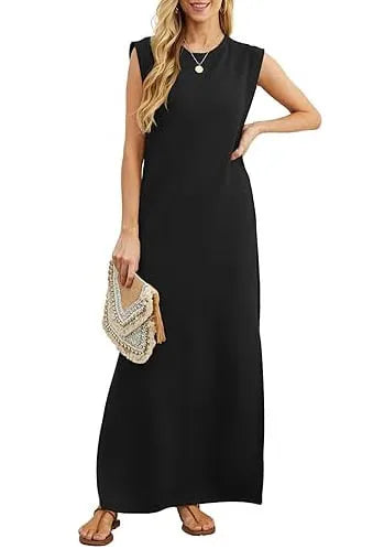 ⏰HOT SALE-WOMEN SUMMER CASUAL LOOSE SPLIT WRINKLE-FREE LONG DRESS(BUY 2 FREE SHIPPING)
