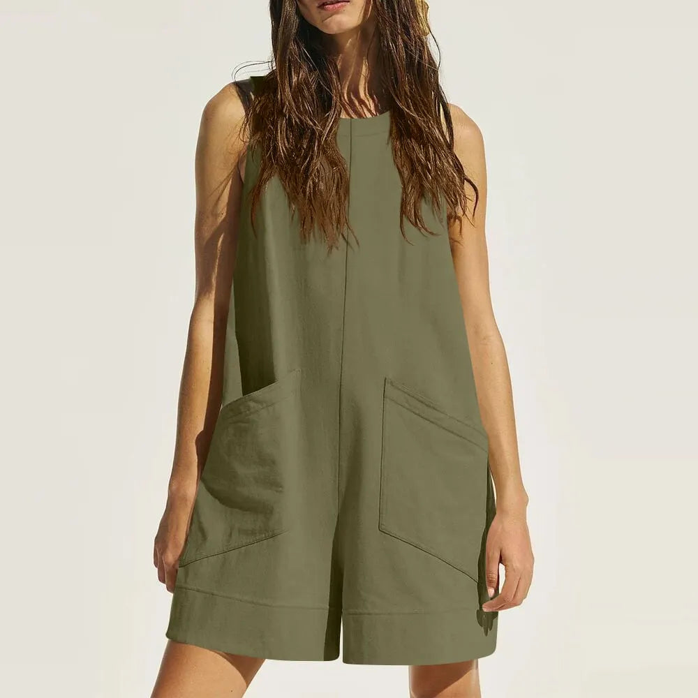 Summer Sleeveless Short Jumpsuits with Pockets (Buy 2 Free Shipping)