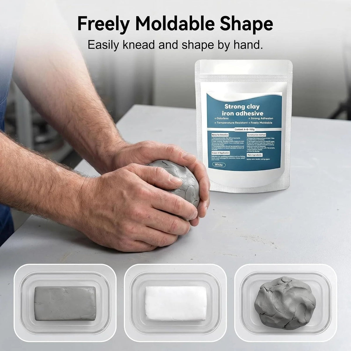 Steel Reinforced Epoxy Putty - Permanent Repair for Metal, Wood & Concrete