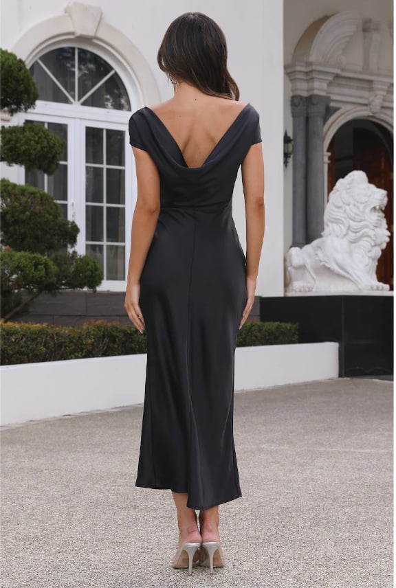 Faithful Nights Satin Midi Dress