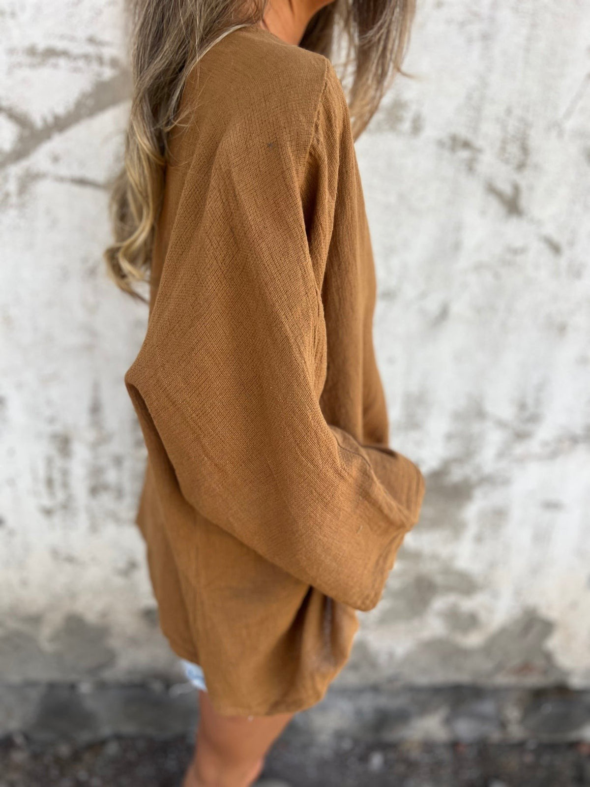 One Button V-neck Loose Cardigan