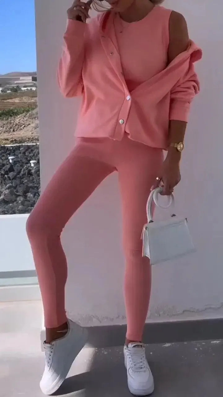 Hooded Cardigan Sweatshirt Three-piece Set (Buy 2 Free Shipping)
