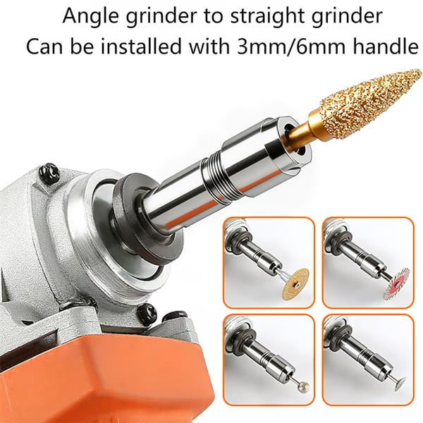 🎉Angle Grinder Conversion Kit 🔧 3mm/6mm Dual Collet – 100-type angle grinder Adapter for Carving & Polishing