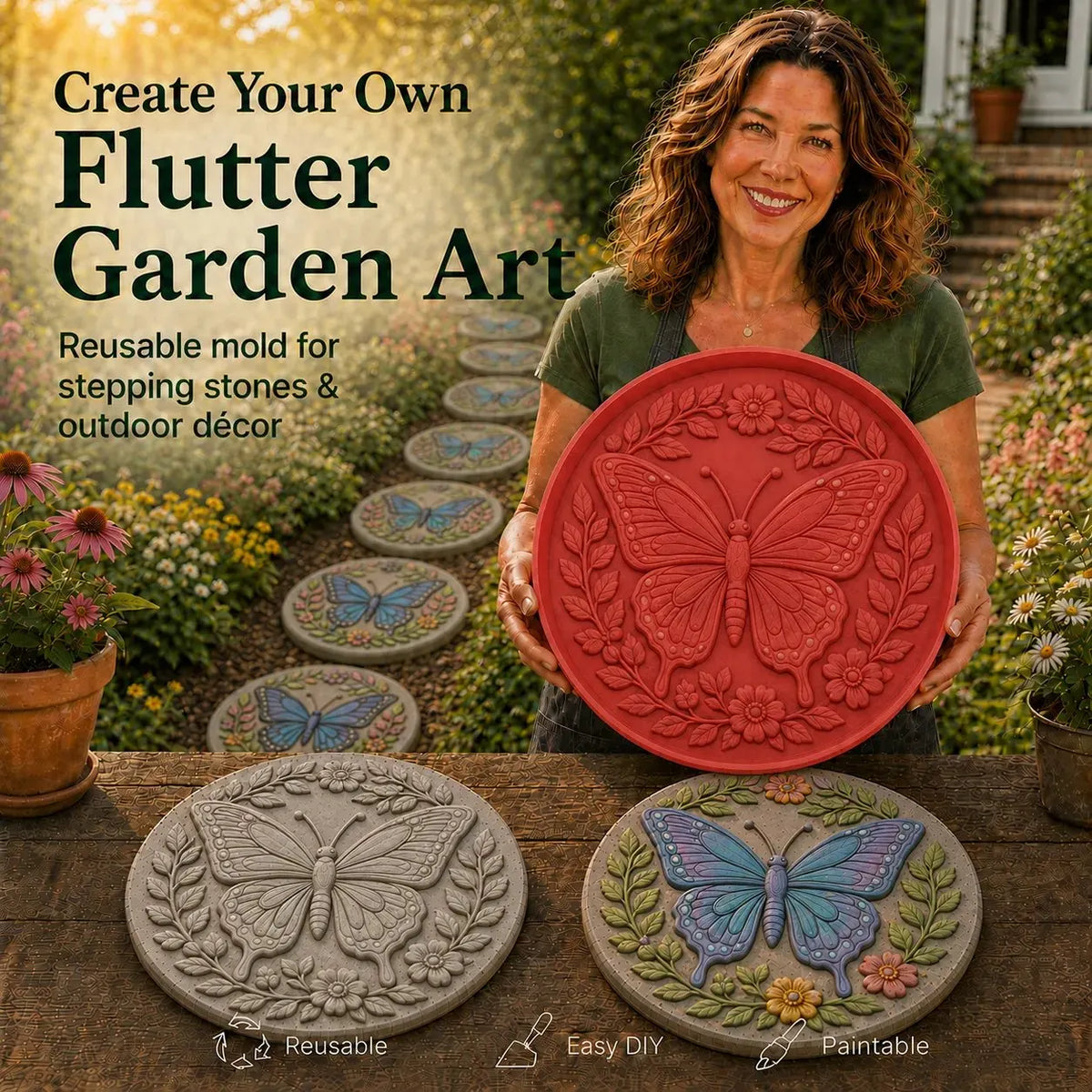 🔥HOT SALE 49% OFF✨🐦Hummingbird Garden Art Stepping Stone Mold