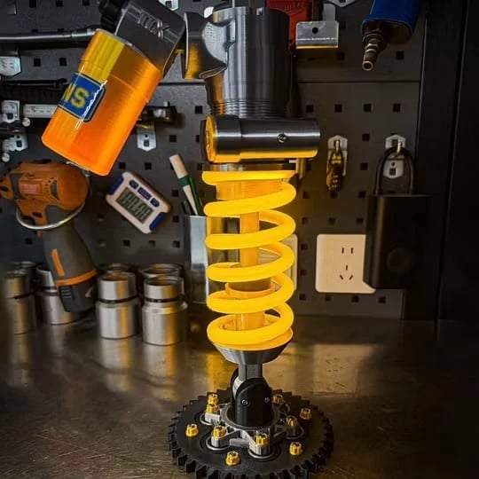 🎉🔥Inspired Suspension Shock Absorber Lamp - Adjustable LED Light for Gamers & Car Enthusiasts