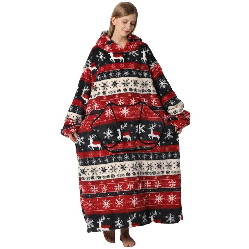 Cute Cartoon Print Hoodie Blanket