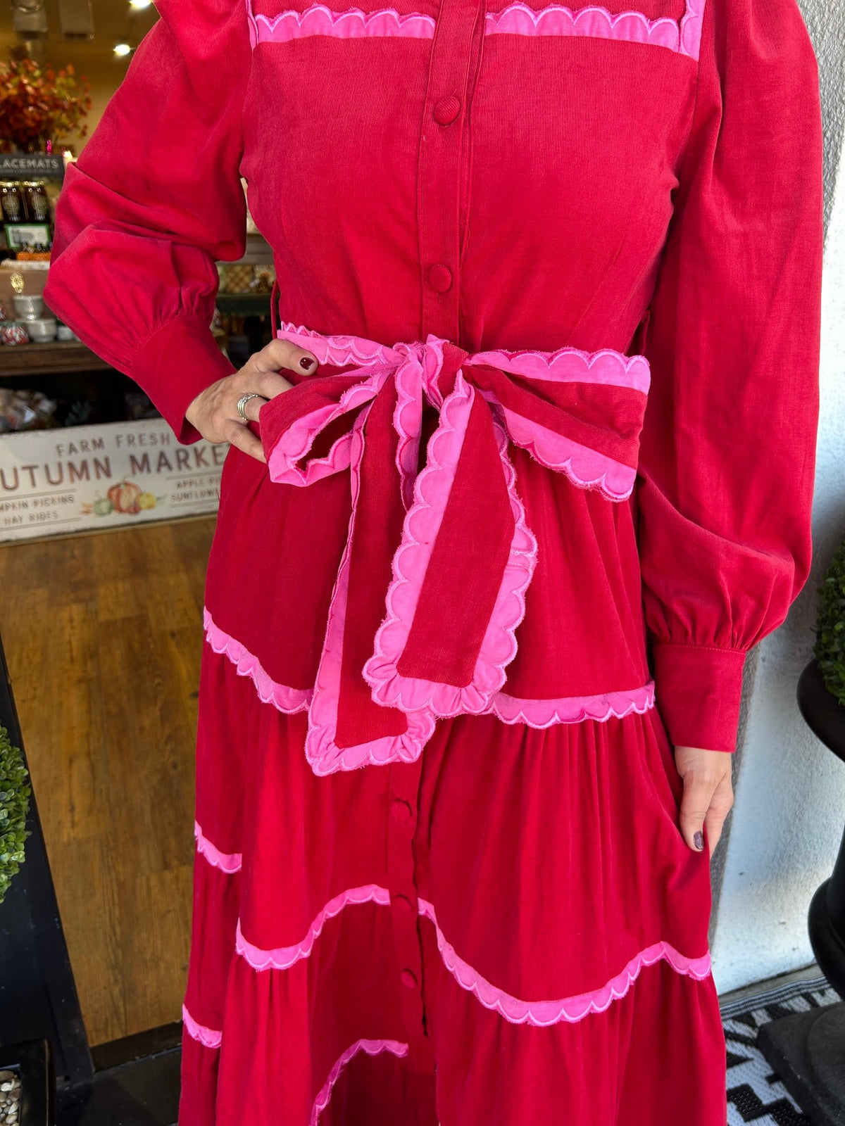 WOMEN'S BUTTON DOWN CORDUROY DRESS (BUY 2 FREE SHIPPING)