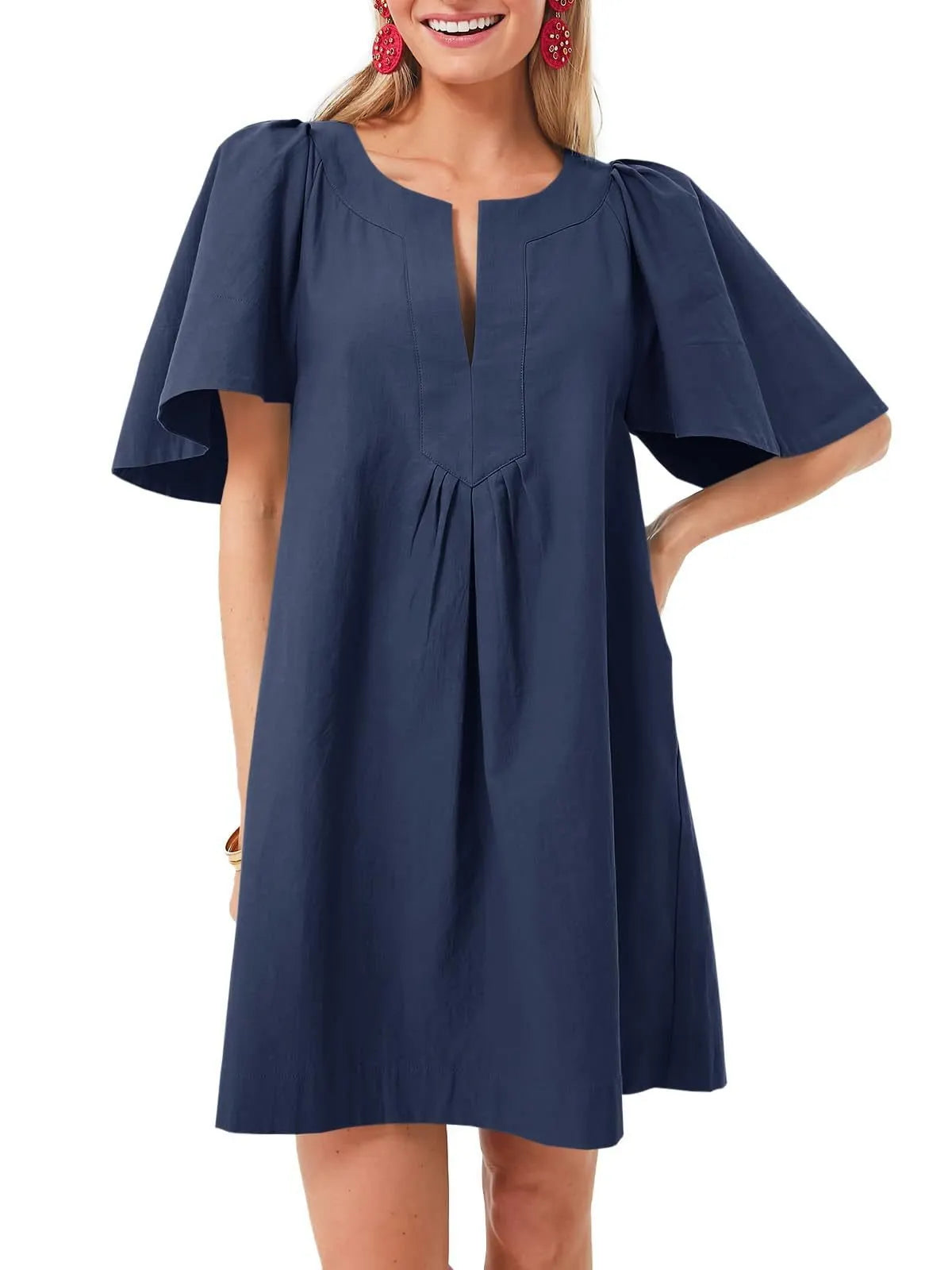 V-neck loose dress