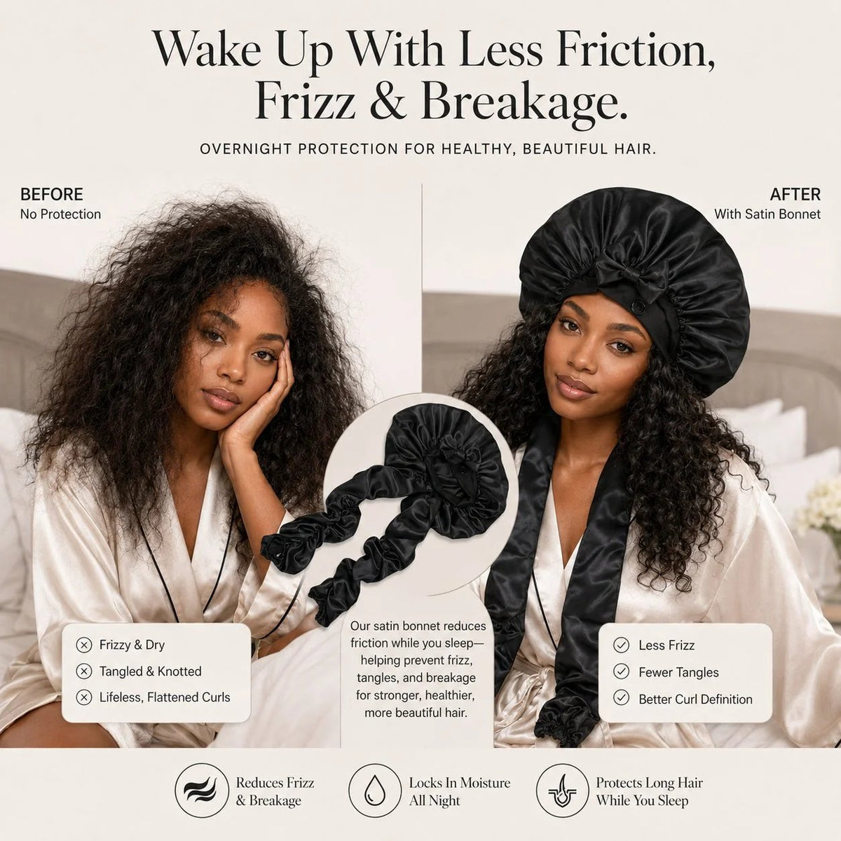 🔥HOT SALE🔥BUY 1 GET 1 FREE🔥 Silk Bonnet for Long Curly Hair