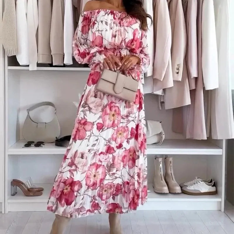 Floral Print Off-Shoulder Top & Maxi Skirt Two-Piece Set