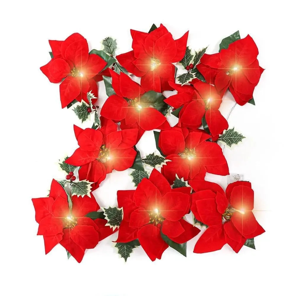 🌺 Velvet Flowers·Holly Berries·Warm Lights