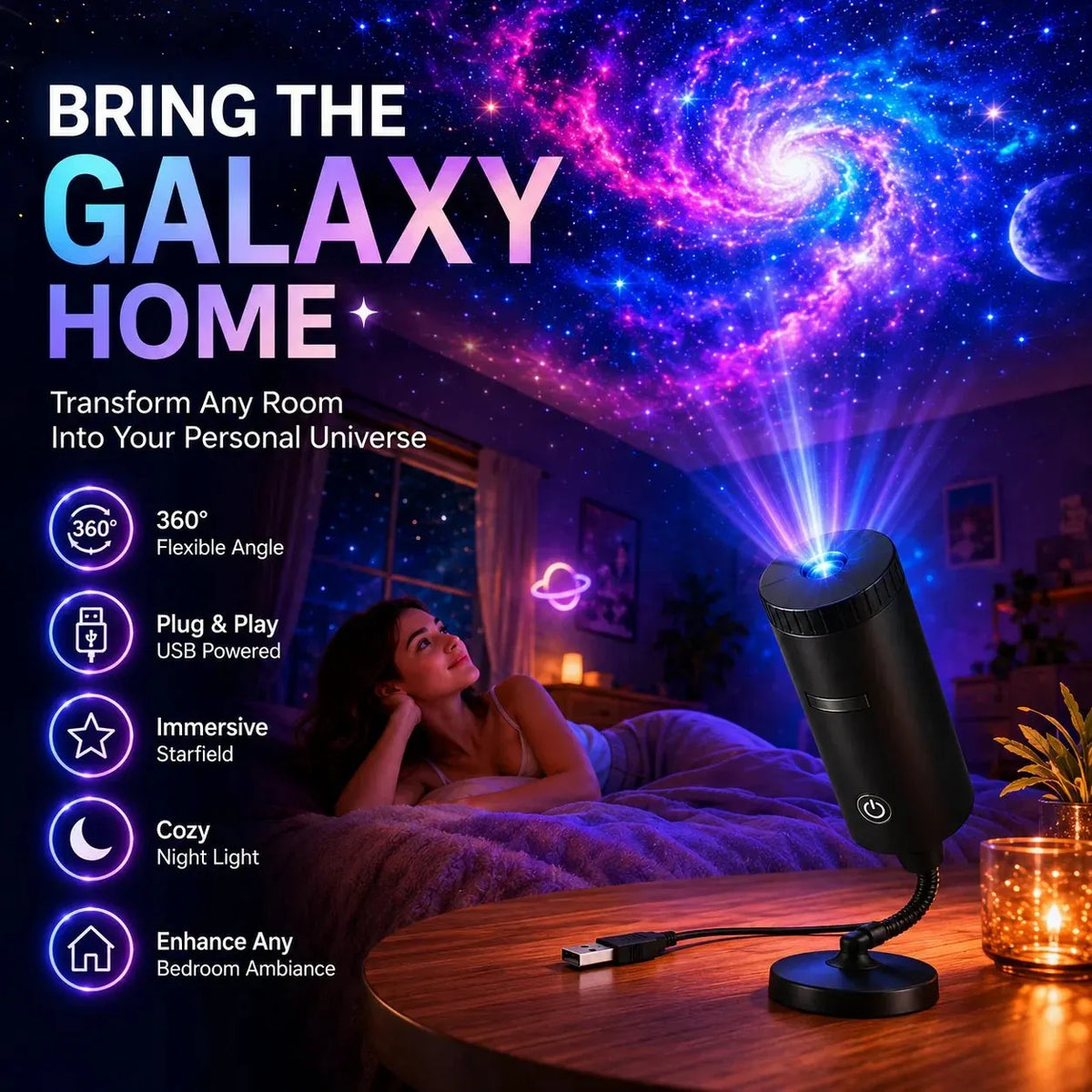 🔥 HOT SALE 🔥Plug-&-Play HD Christmas Projector – 6 or 10 Festive Scenes