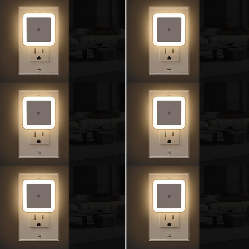 🎉6pcs Night Light, Night Lights Plug into Wall , Nightlight Plug in Night Lights, Dusk to Dawn Night Lamp Led Night Light for Bedroom, Bathroom, Hallway Warm White