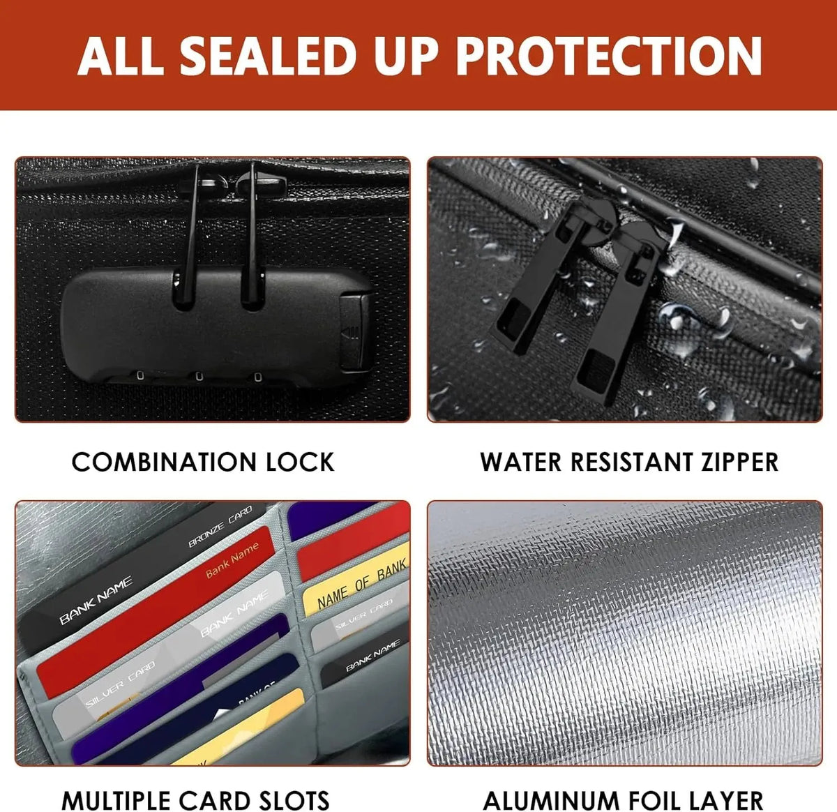 🎉Fireproof Document Bag – Waterproof File Organizer for Cash, Passport, Legal Documents & Valuables