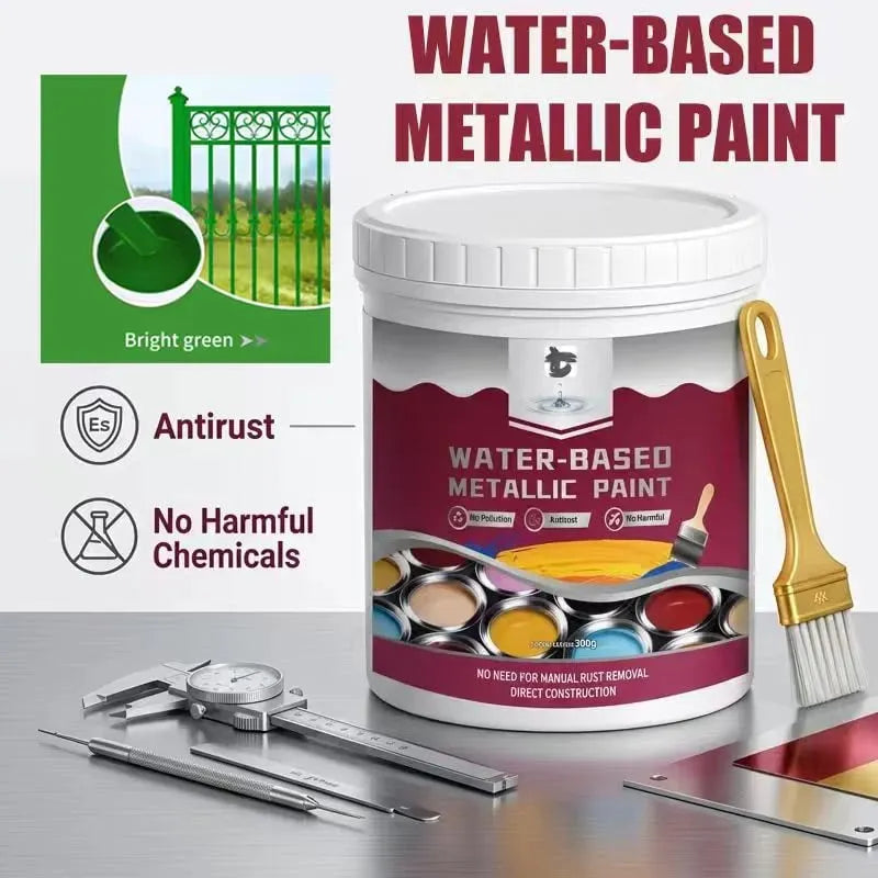 🔥HOT SALE🔥⏳Time-Limited Special⏰Rust Converter Metallic Paint – One coat stops rust, no sanding, no fumes. Dries to a sleek metal finish. Perfect for garden tools & gates. 🔨🛡️