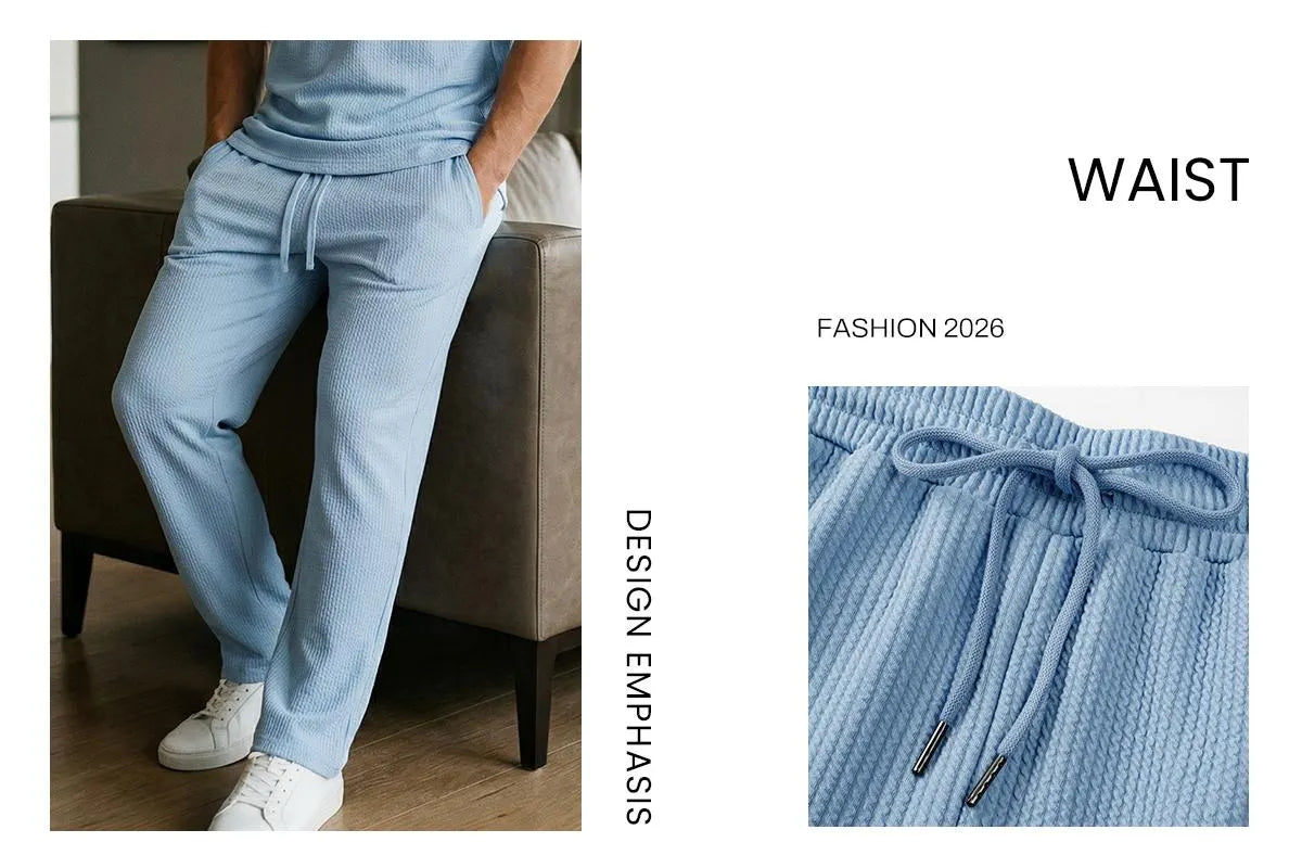 🔥 49% OFF Father’s Day Special ⏰🎁 Men’s Rib Knit 2-Piece Set – Sleeveless Tank & Baggy Wide-Leg Pants