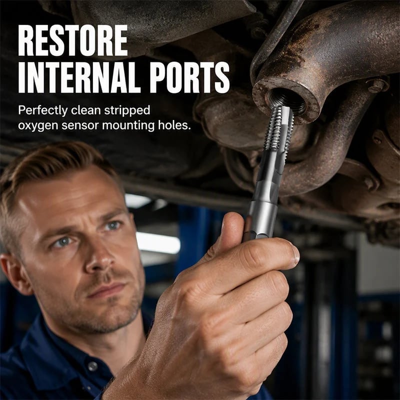 🎉40% OFF !!⏰ 2026 Sale — Over 23,400 Sold! 🔩 Exhaust Pipe Thread Chaser & Oxygen Sensor Repair Tool