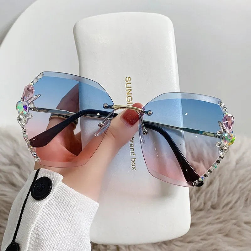 🔥Last Day Promotion 48% OFF🔥Woman Rimless Diamond Sunglasses