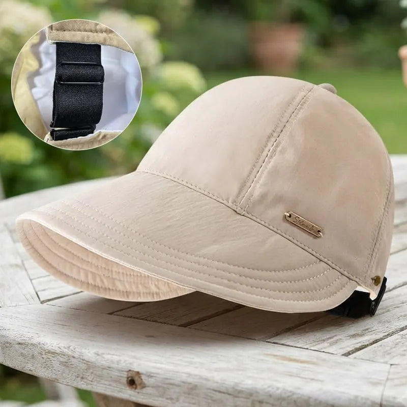 👒 Women’s Wide Brim Sun Visor Hat – UPF 50+ Open Top Ponytail Cap for Beach, Golf & Outdoor Sun Protection