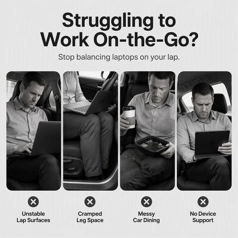 🎉 💥NEW HOT SALE💥Foldable Car Steering Wheel Desk and Dining Tray for Laptop Work