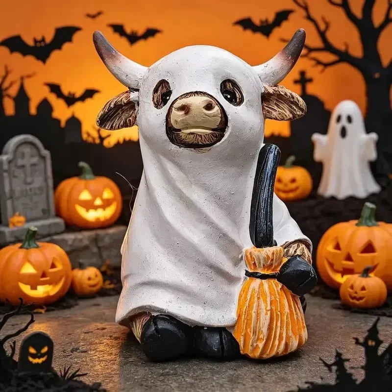 🔥HOT SALE🔥🔥 55% OFF TODAY 🎃 Halloween Highland Cow Resin Figurines