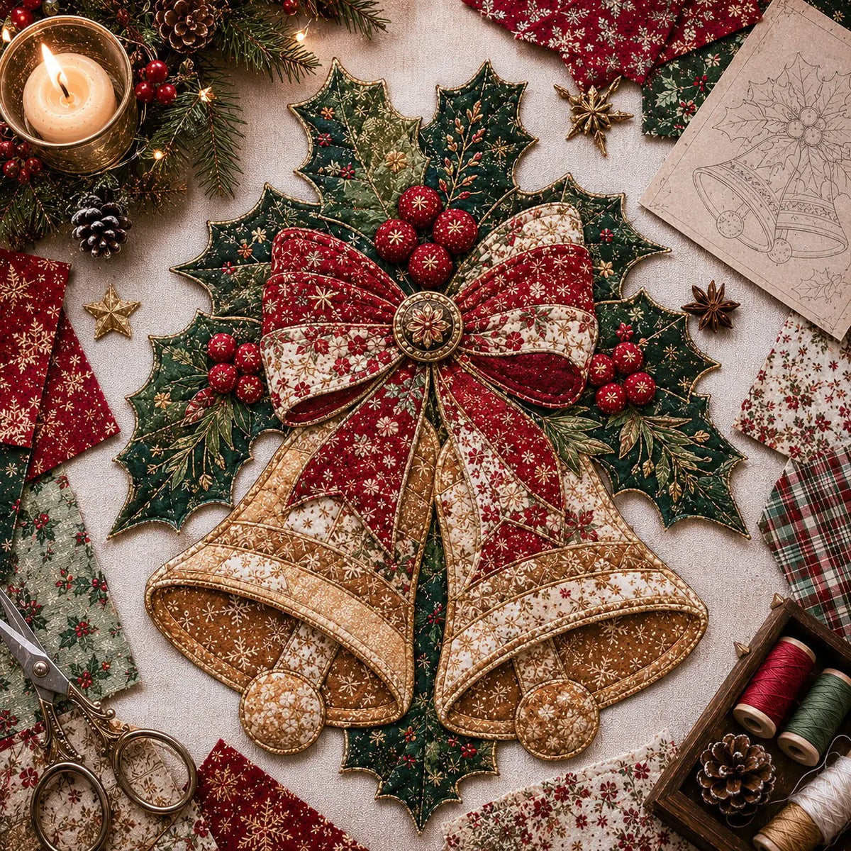 🔥LAST DAY 50% OFF - 🎅Christmas Patchwork Fabric DIY Decor Kit