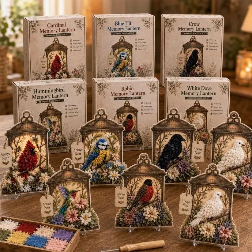 🔥HOT SALE🔥💥🏆49% OFF - 🕊️ Always Near 3D Fabric Poke Art Memory Lantern Kit